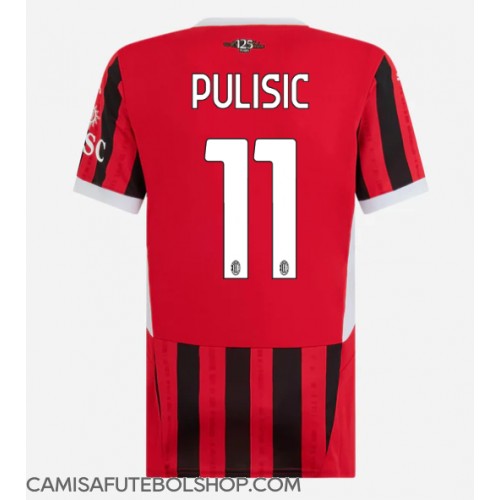 Camisa de time de futebol AC Milan Christian Pulisic #11 Replicas 1º Equipamento Feminina 2024-25 Manga Curta